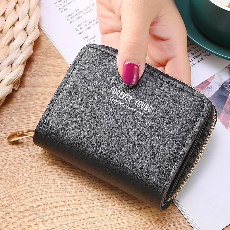 Ví nữ ngắn mini cầm tay bỏ túi nhỏ gọn đựng tiền nhiều ngăn giá rẻ thời trang Hàn Quốc dễ thương LUKADO VN27