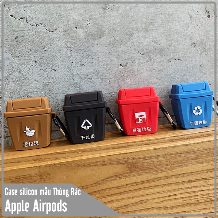 Case silicon cho tai nghe Airpods mẫu Thùng Rác