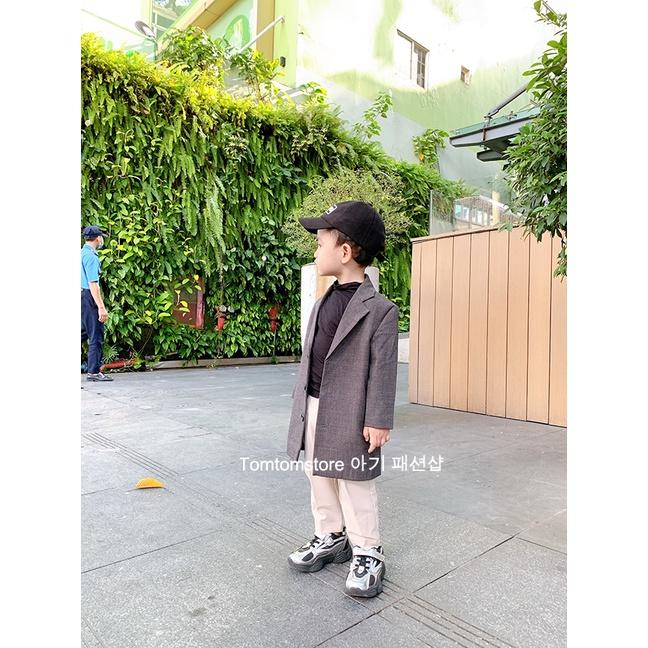 Áo khoác mangto dáng dài cho bé trai, bé gái phong cách Hàn Quốc TT02