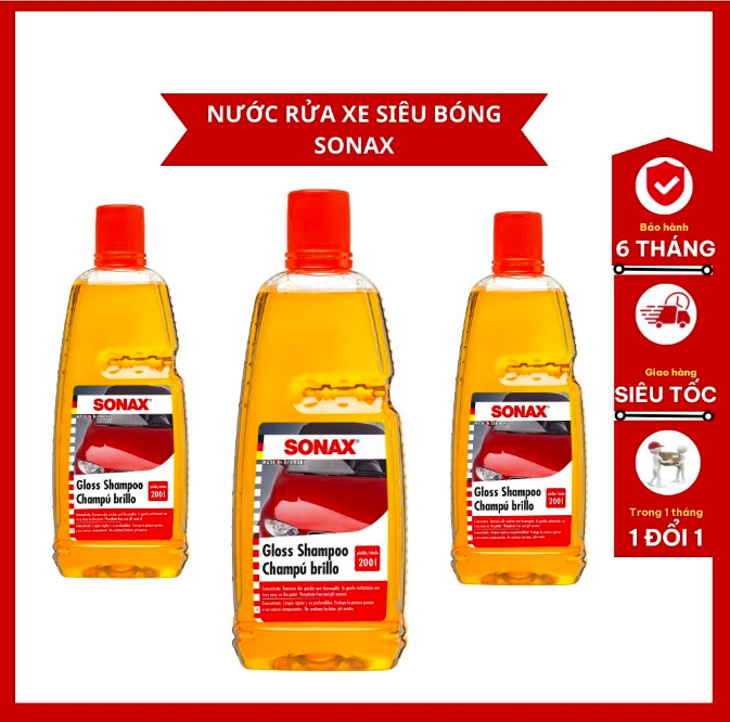 Nước rửa xe ô tô đậm đặc Sonax Gloss Shampoo - Dung tích 1000 ml