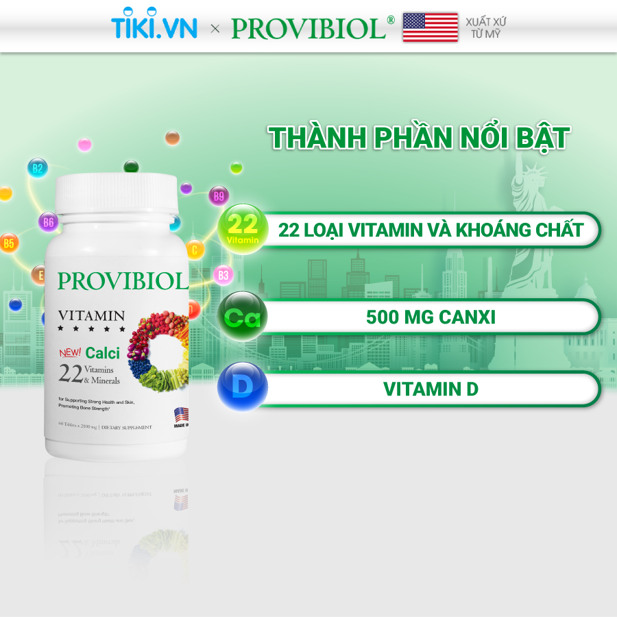 Viên Uống Vitamin Và Khoáng Chất Tăng Cường Sức Khỏe Provibiol Vitamin 30 viên