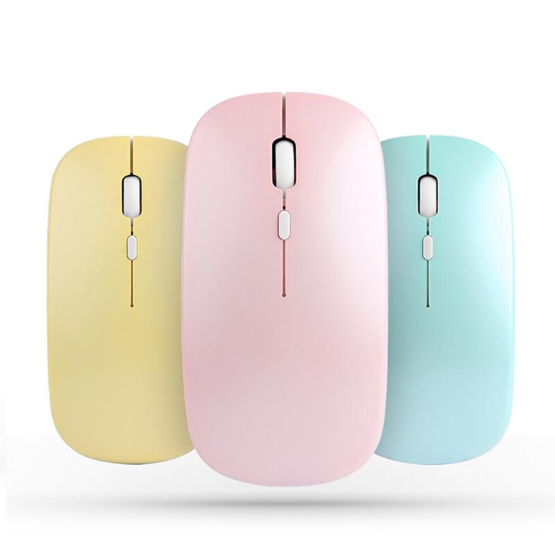 2.4Ghz + Bluetooth Hai Chế Độ Không Dây Chuột 800/1200/1600 DPI Sạc Thiết Quang Di Động Chuột Máy Tính PC Miếng Lót