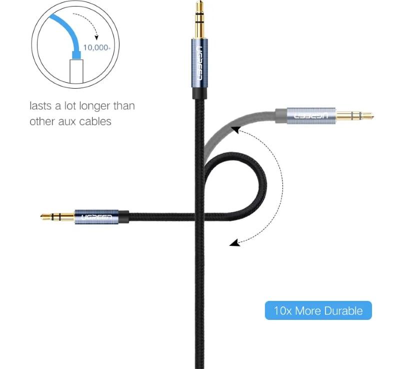 Ugreen UG10686AV112TK 1.5M màu Xanh Cáp âm thanh 2 đầu 3.5mm dương - HÀNG CHÍNH HÃNG