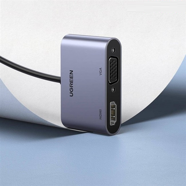 Cáp chuyển đổi USB 3.0 sang HDMI + VGA 1080P/60Hz Ugreen 20518 cao cấp hàng chính hãng