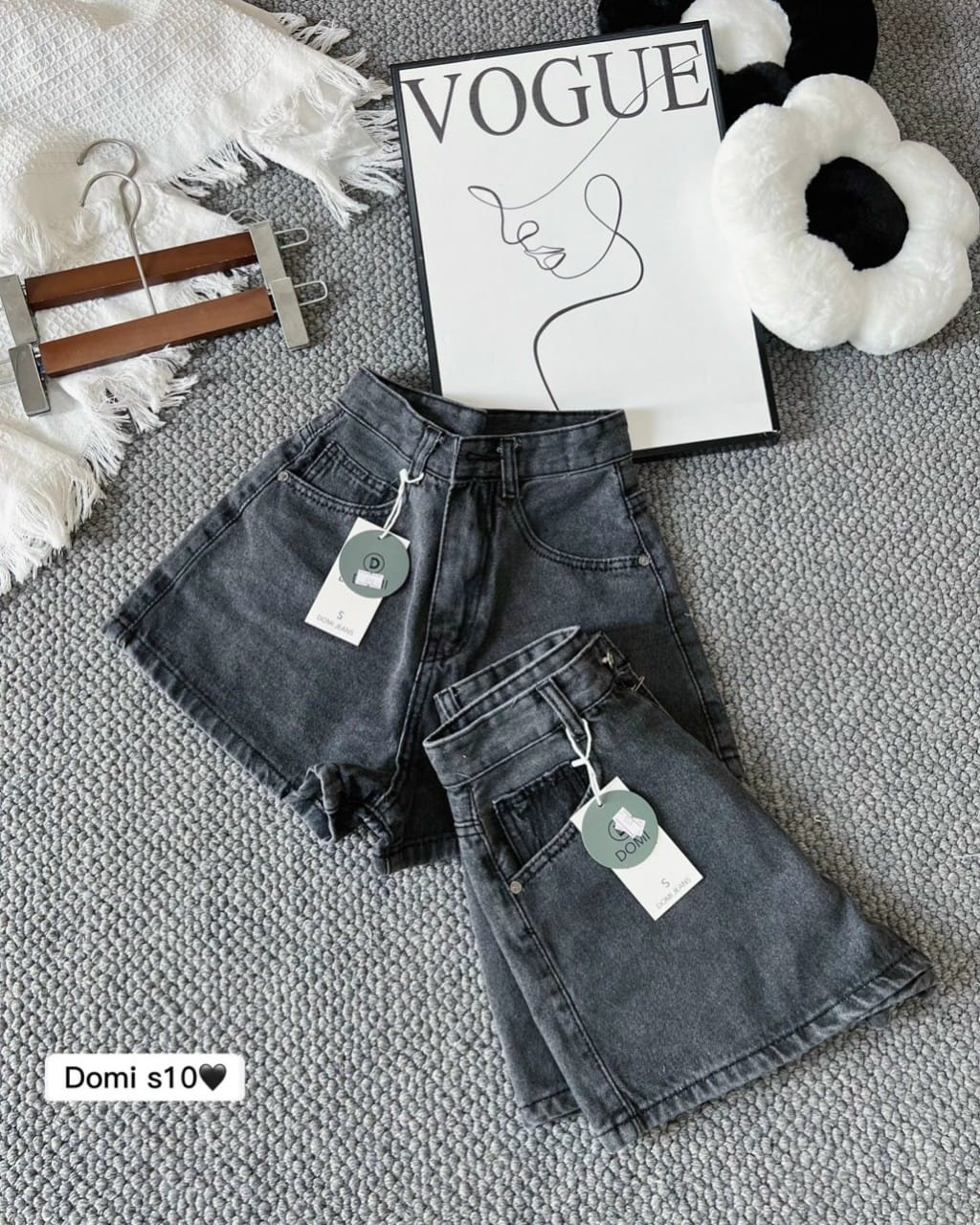 Quần short jean nữ trơn lưng cao tôn dáng S10