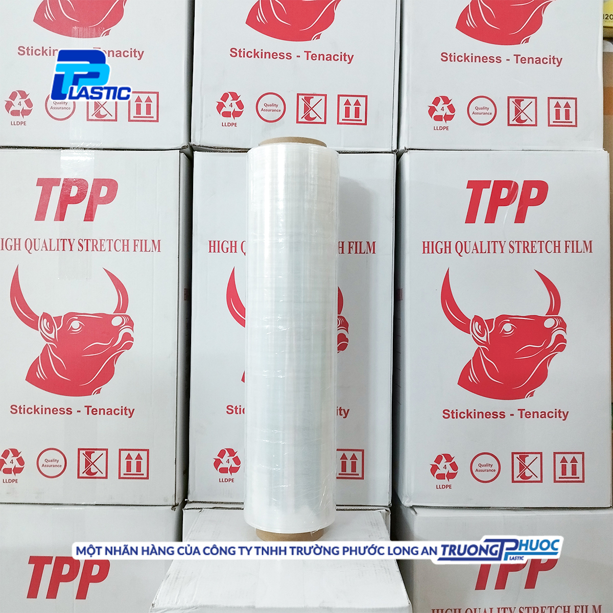 Màng PE Quấn Hàng Pallet TPP, PE Stretch Film, Màng Nhựa Bọc Hàng, Màng Co, Màng Cuốn Hàng,Màng Chít, 2.2kg/cuộn, TRONG SUỐT