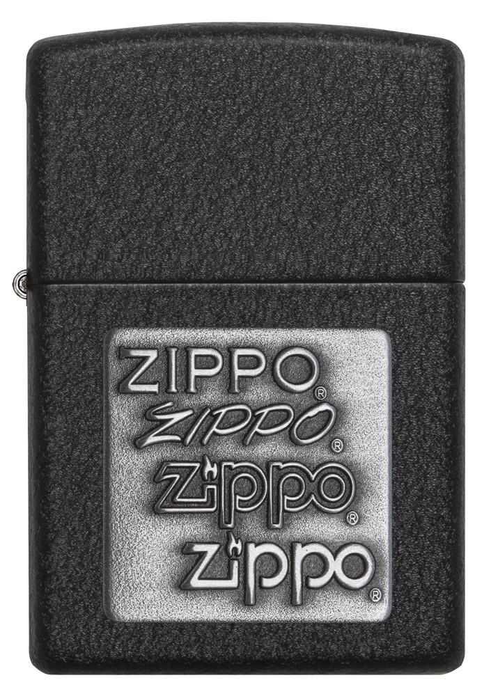 Bật lửa Zippo Black Crackle Silver Zippo Logo 363