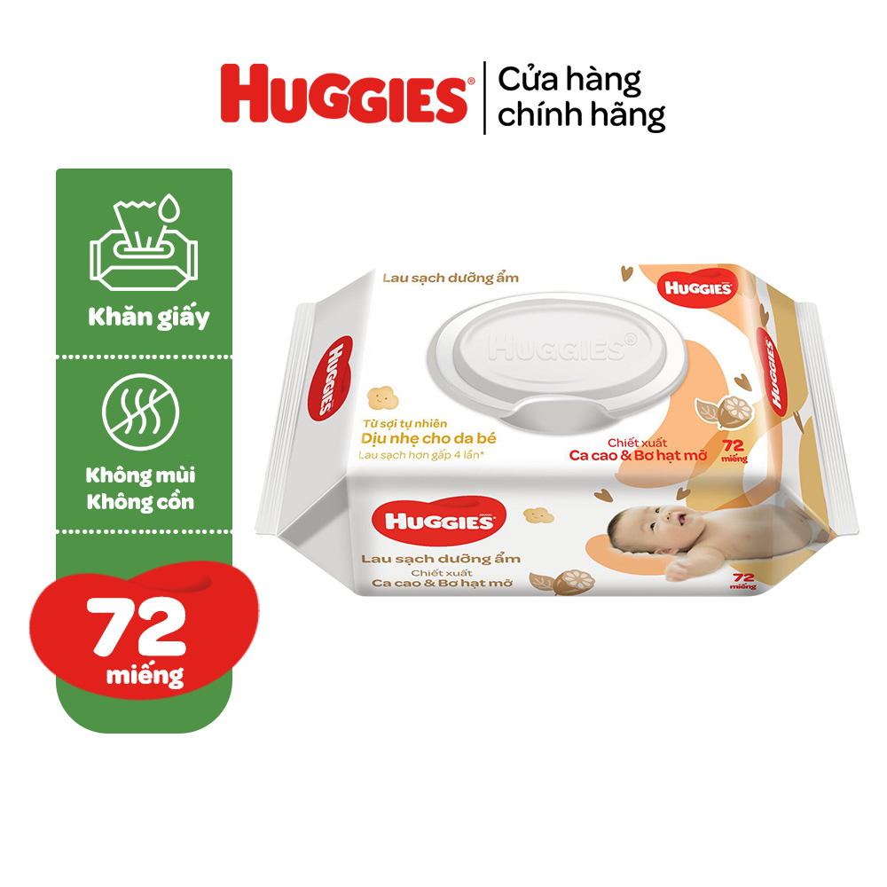 Thùng 12 gói khăn giấy ướt cho trẻ sơ sinh HUGGIES (Gói 72 tờ) - Hàng chính hãng