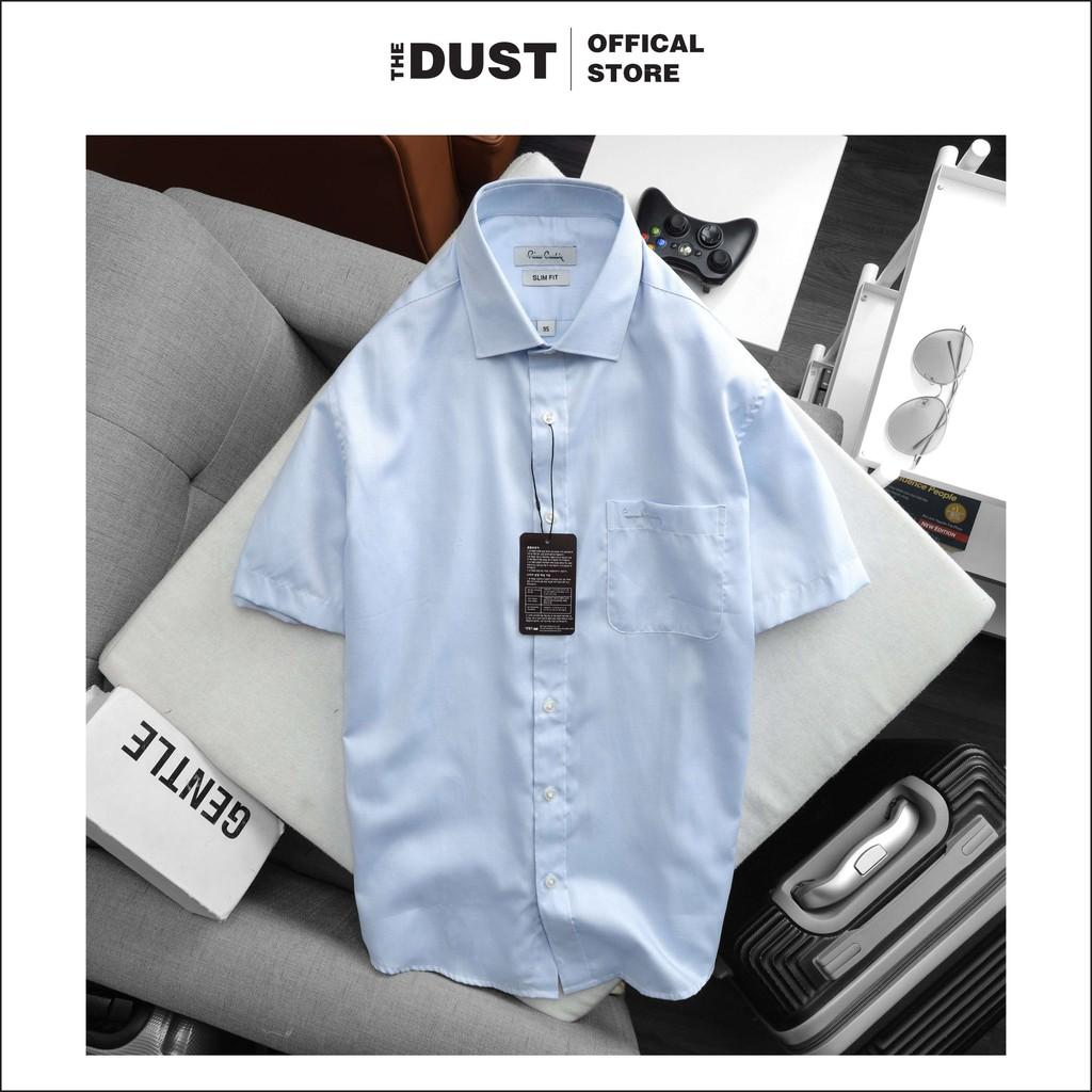 Áo sơ mi nam ngắn tay trơn cổ bẻ basic Pire Cadin NT - form slim fit chất vải cotton lụa cao cấp chống nhăn - THE DUST