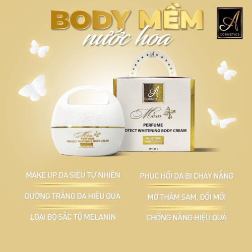 KEM BODY MỀM NƯỚC HOA WHITENING BODY CREAM A COSMETICS GIÚP DA BẬT TÔNG RÕ RỆT SAO 7 - 10 NGÀY SỬ DỤNG