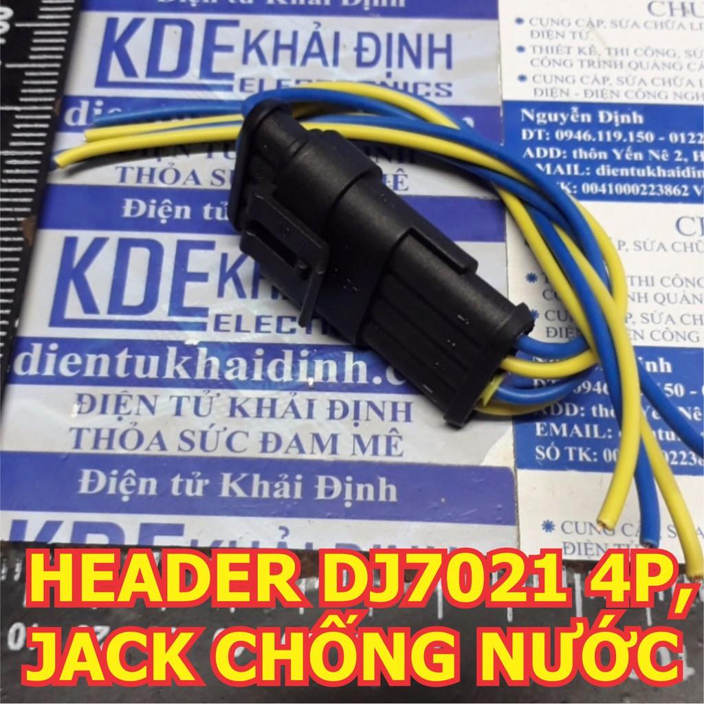 BỘ RỜI ĐẦU NHỰA ĐỰC CÁI, LÕI SẮT ĐỰC CÁI ĐẦU NỐI, HEADER DJ7041 4P, JACK CHỐNG NƯỚC kde5025