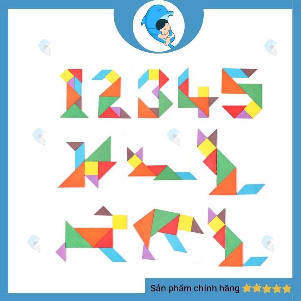 Đồ Chơi Trí Uẩn Tangram Ghép Hình Đồ Chơi Giáo Dục Trí Tuệ Phát Triển Tư Duy Cho Trẻ 2 Kích Thước