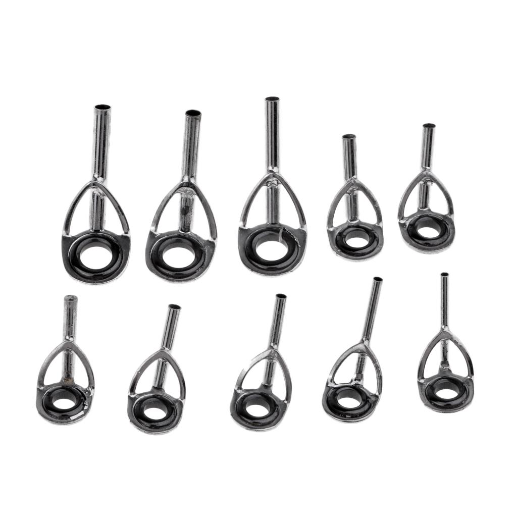 100pcs Rod Repair Kit Fishing Rod Guides Tips Line Rings for Rod Building