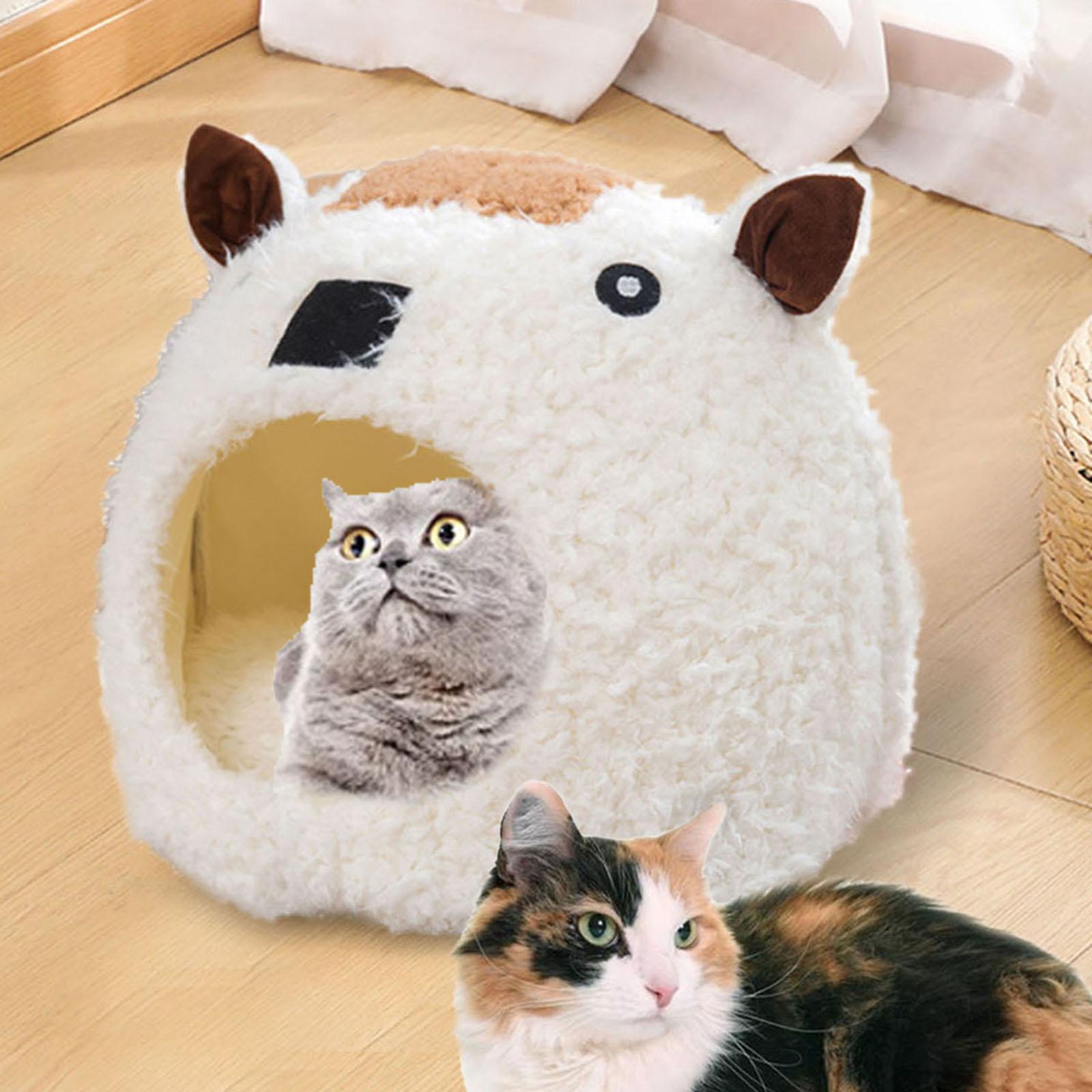 Pet Bed Hut Puppy Kennel Warm Nest Dog House Kitten Cave Tent Cozy Animals Shaped Cat Bed