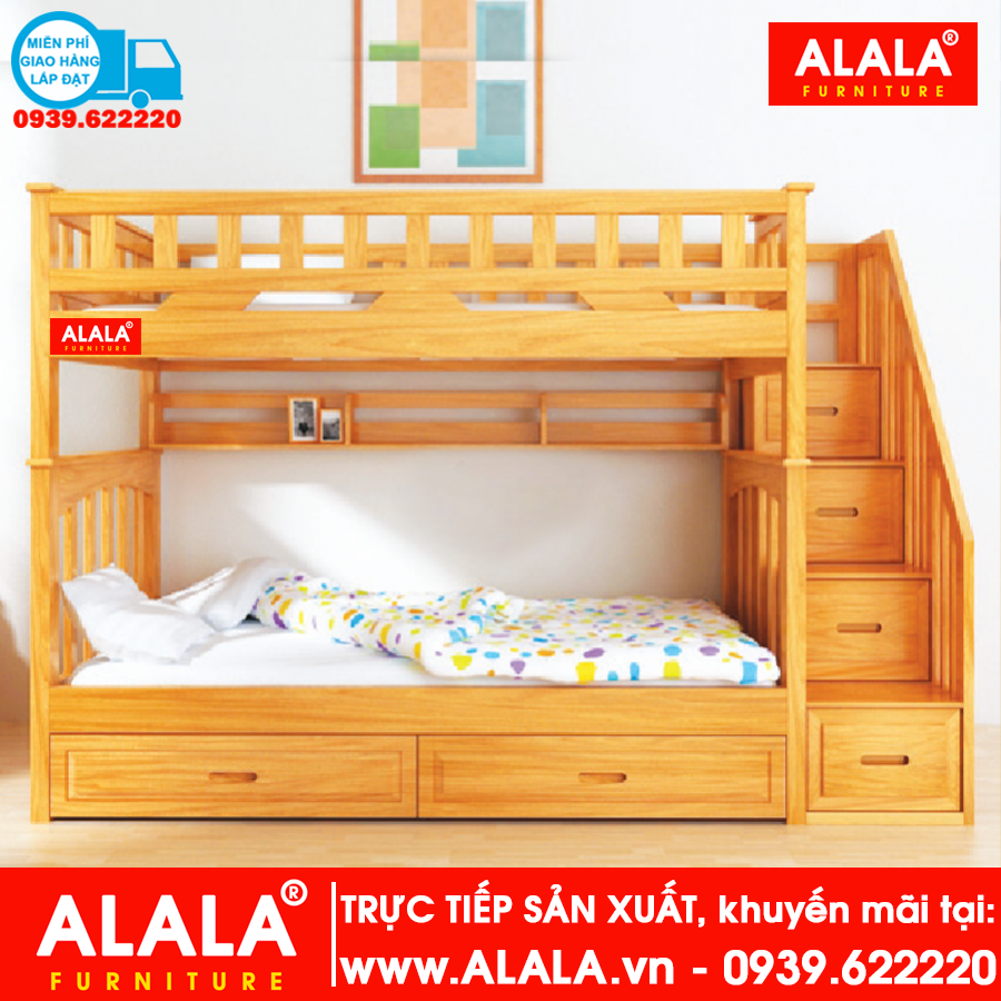 Giường tầng ALALA106 gỗ thông nhập khẩu - www.ALALA.vn® - Za.lo: 0939.622220