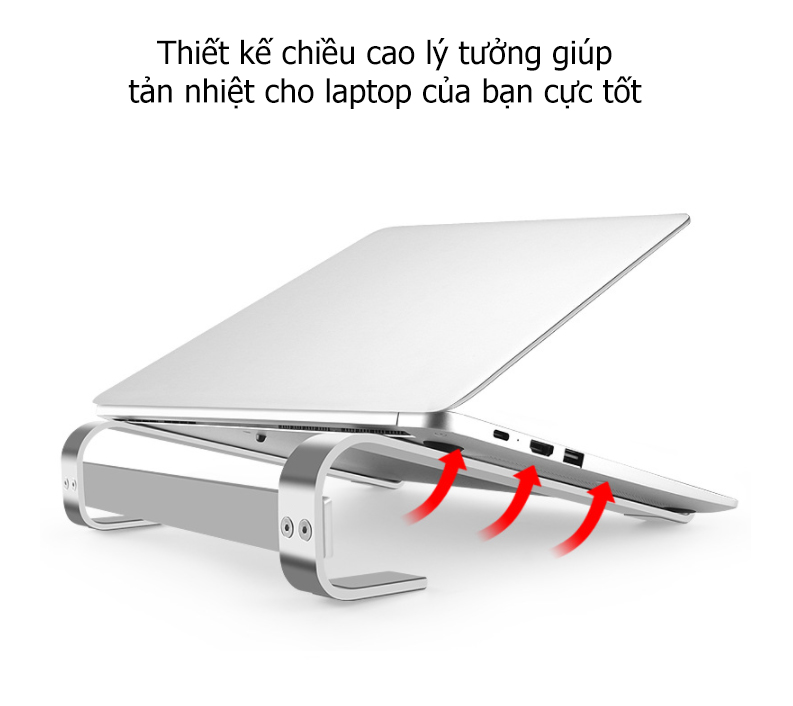 Giá Đỡ Tản Nhiệt Nhôm GD03 Cho Macbook, Laptop, Ipad Hỗ Trợ Tản Nhiệt Chắc Chắn - Hàng Chính Hãng