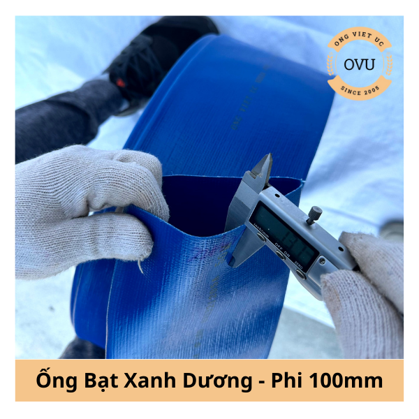 Ống bạt cốt dù phi 100mm xanh dương - Ống bạt nước Việt Úc