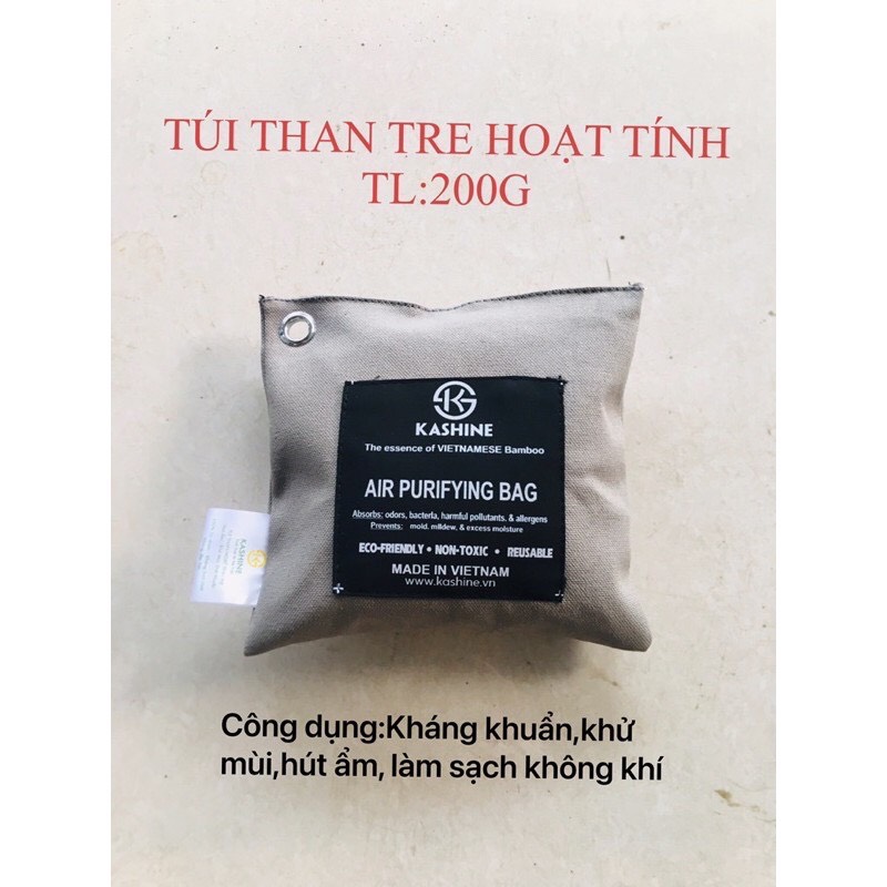 TÚI THAN TRE HOẠT TÍNH KHỬ MÙI THUỐC LÁ, LỌC KHÔNG KHÍ TRONG Ô TÔ (200 Gr)