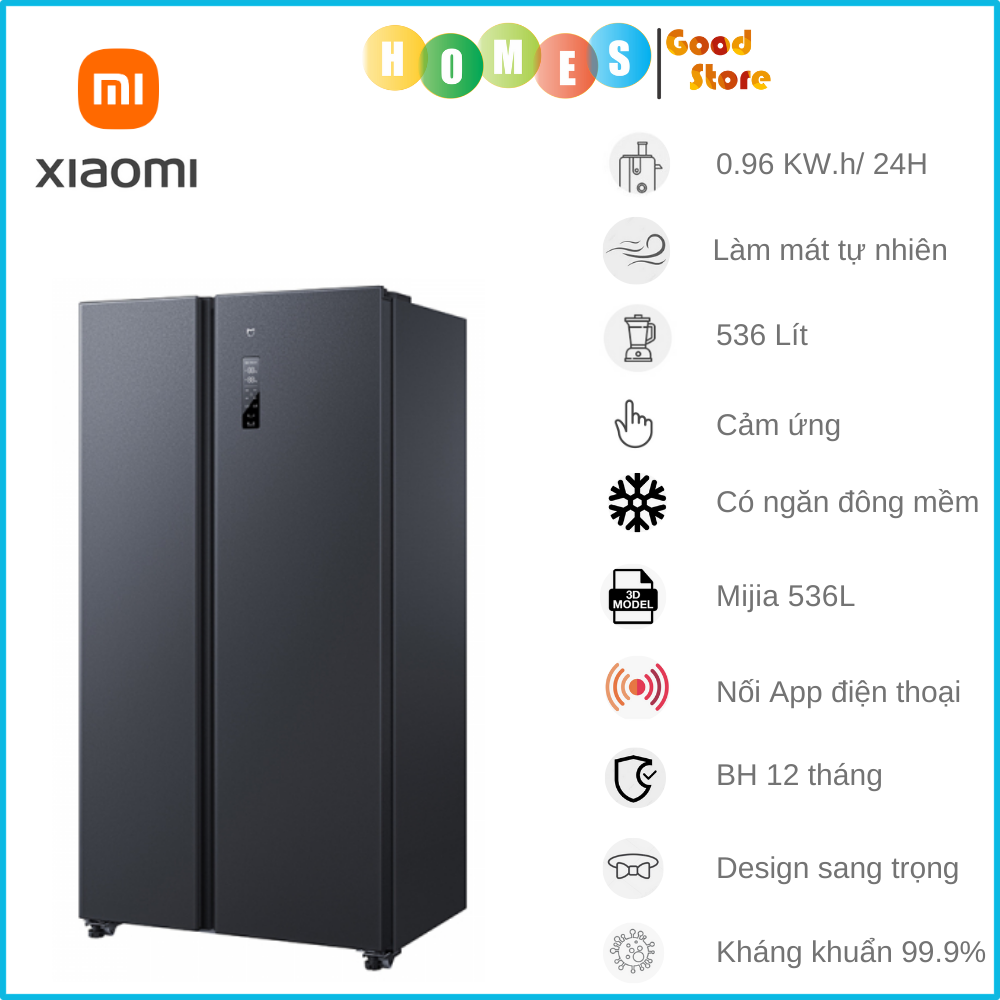 [Chỉ Giao Bên Ngoài Quá Cồng Kềnh ] Tủ Lạnh Xiaomi Mijia 536L – 20 Ngăn Chứa, Làm Lạnh Nhanh, Siêu Tiết Kiệm Điện 0,96kWh/24h, Kết Nối App Mihome - Hàng Nhập Khẩu