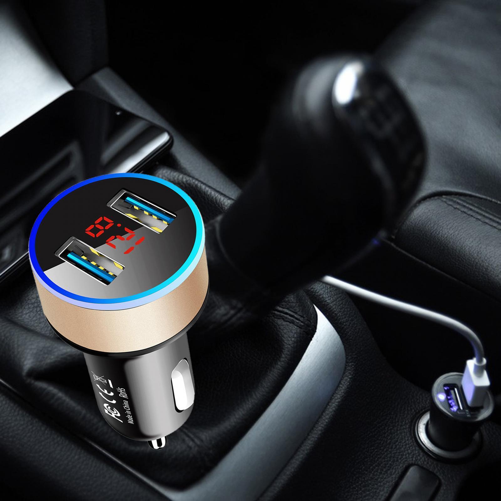 Car Charger with Voltage Dual Ports for Smartphones MP3 Cameras