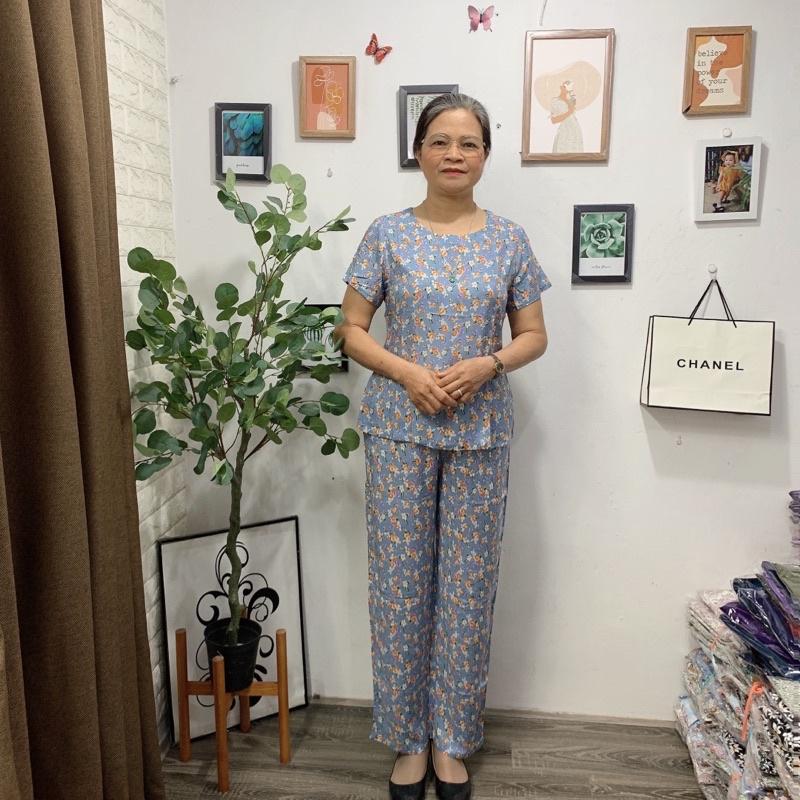 Bộ Lanh Trung Niên Vải Việt Thắng Mát, Mềm, Nhẹ, Bộ Tole Cho Mẹ