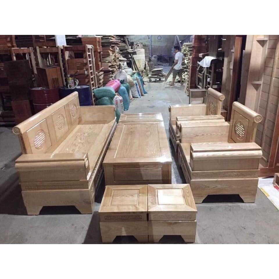 Bàn ghế sofa phòng khách gỗ sồi Nga mã M6