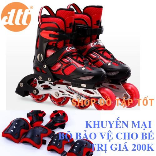 Giày trượt Patin Chính hãng Cougar TẶNG MŨ VÀ BỘ BẢO HỘ CHÂN TAY GỐI KHUỶU - CHẤT LƯỢNG CAO CẤP