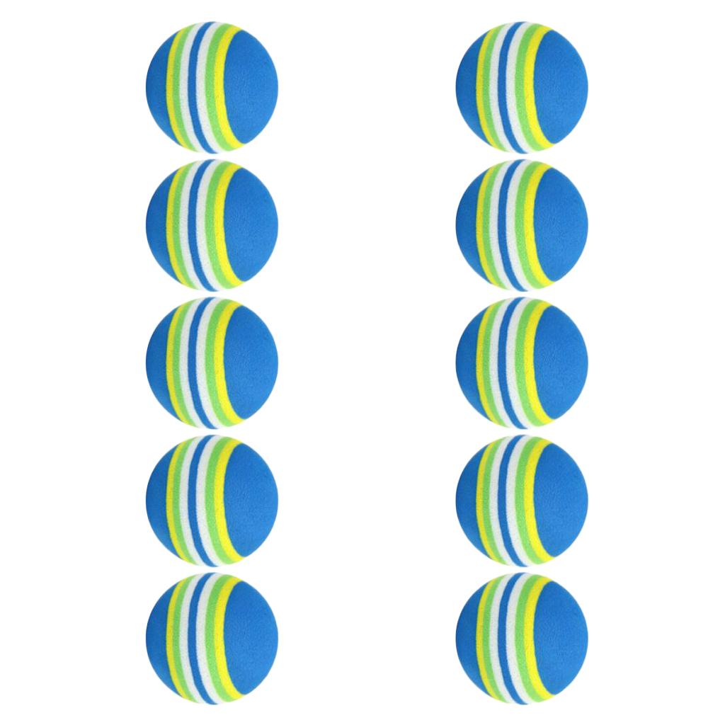 2x 10Pcs Golf Swing Practice Foam Balls Sponge Indoor Practice Rainbow Balls