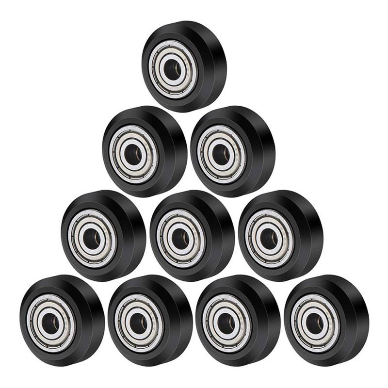 HSV 15pcs/set Plastic V Wheel with Bearing Idler Pulley Aluminum Profile Passive Round Wheel Palin Wheel for CR10 3D Printer Accessories Parts