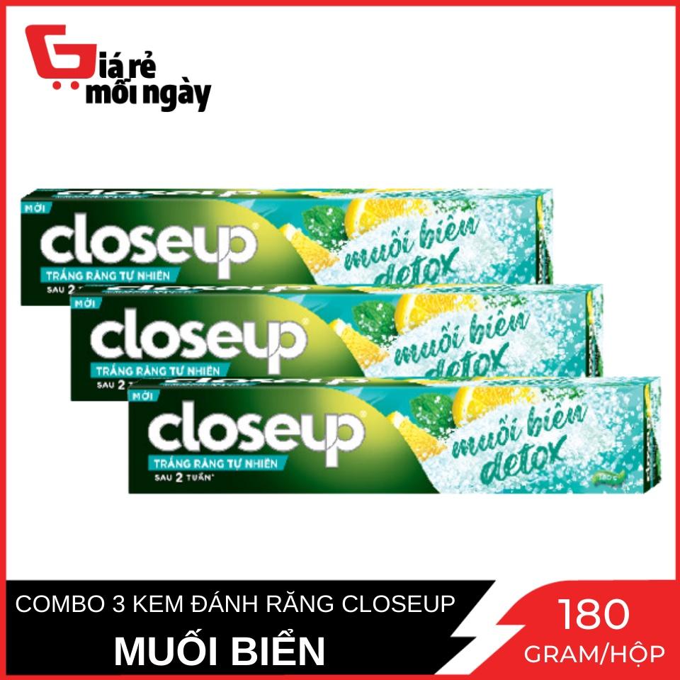 Combo 3 Kem Đánh Răng CloseUp Muối Biển và Chanh 180gr