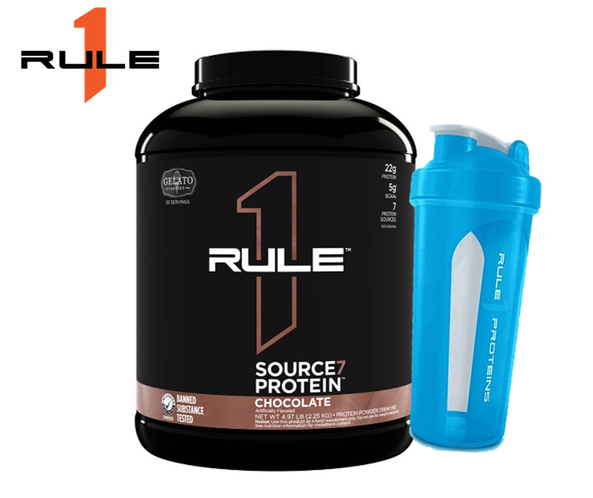 Whey từ 7 loại protein Rule 1 Source 7 Protein 4.9lb tặng Rule 1 Shaker