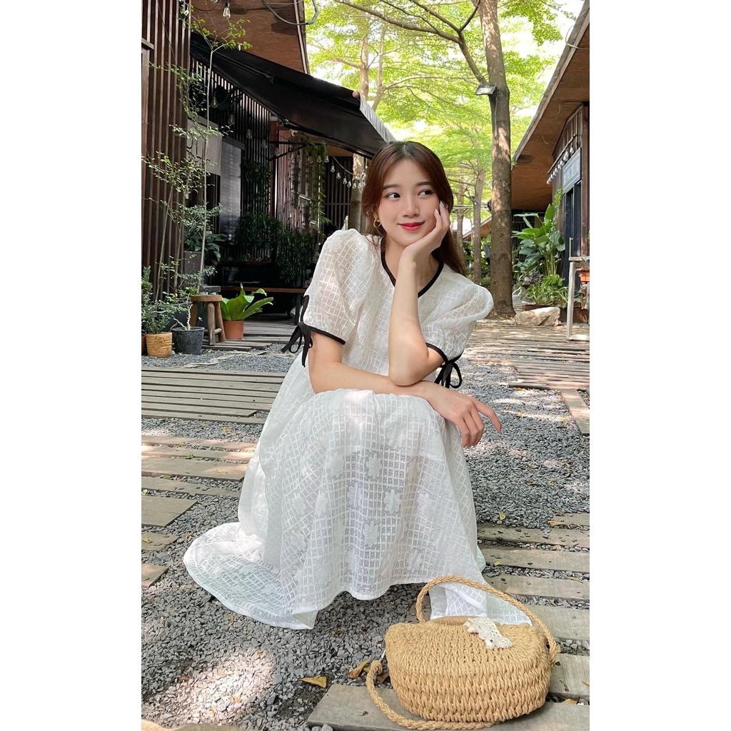 Váy bầu suông bauxinh - Váy bầu thời trang thiết kế chất lụa hàn freesize từ 45 đến 70kg