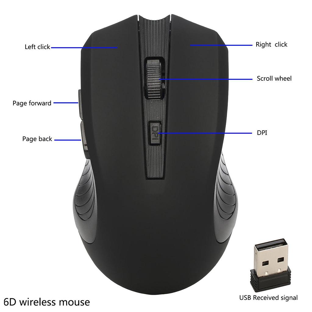 W7 2.4G Wireless USB Mice Gaming Mouse for Windows Mac Laptop Notebook for Laptop PC