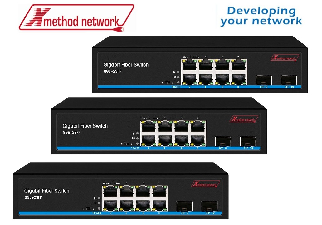 10-port unmanaged Ethernet Switch, 2 SFP- Xmethod Network - Hàng nhập khẩu