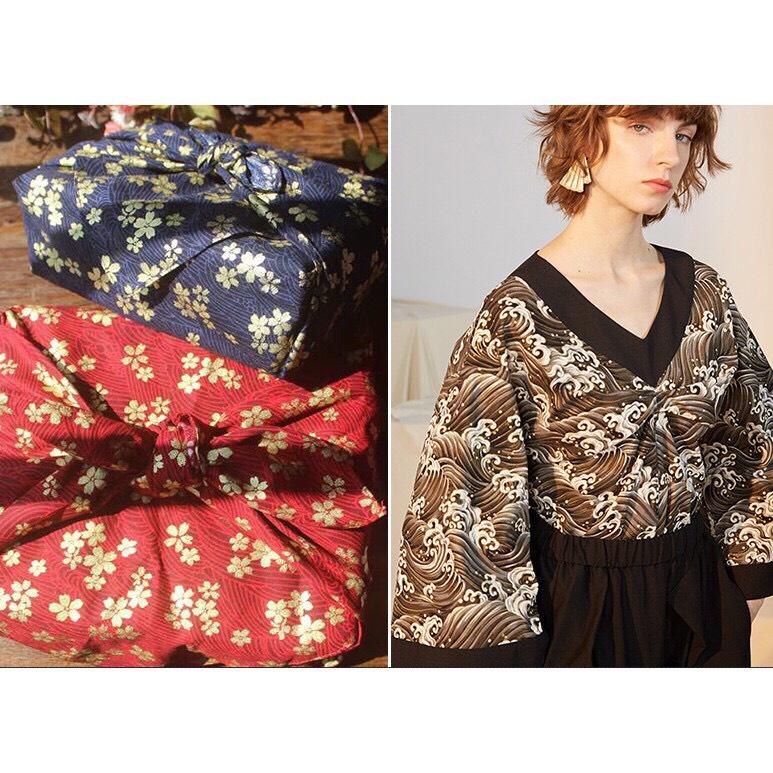 Vải thô họa tiết Nhật Bản may đầm, áo dài, túi ví handmade