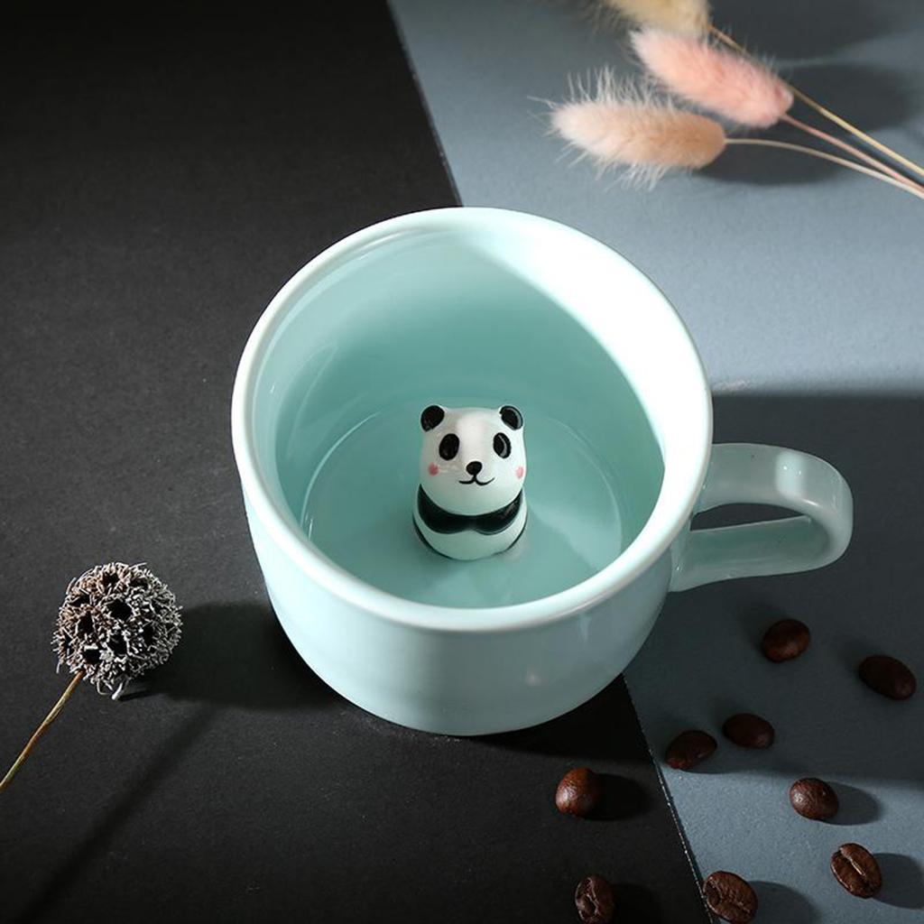 2X Ceramic Cup Cute Animals Inside Tea Milk 3D Cartoon Mugs Panda