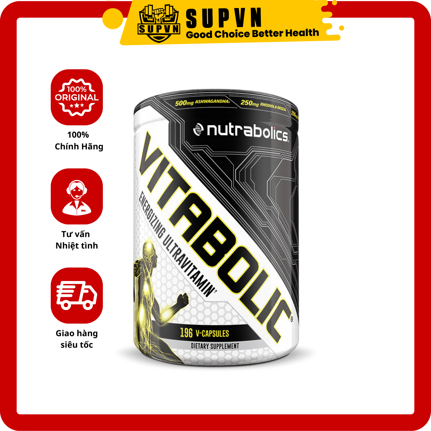 Nutrabolic Vitabolic (196 Viên) - Hỗ Trợ Bổ Sung Vitamin Và Khoáng Chất Thiết Yếu Cho Tập Luyện