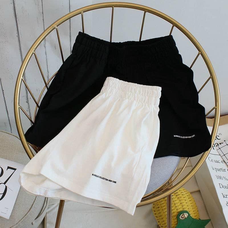 Quần short đũi thêu chữ chất mềm mịn, dày dặn