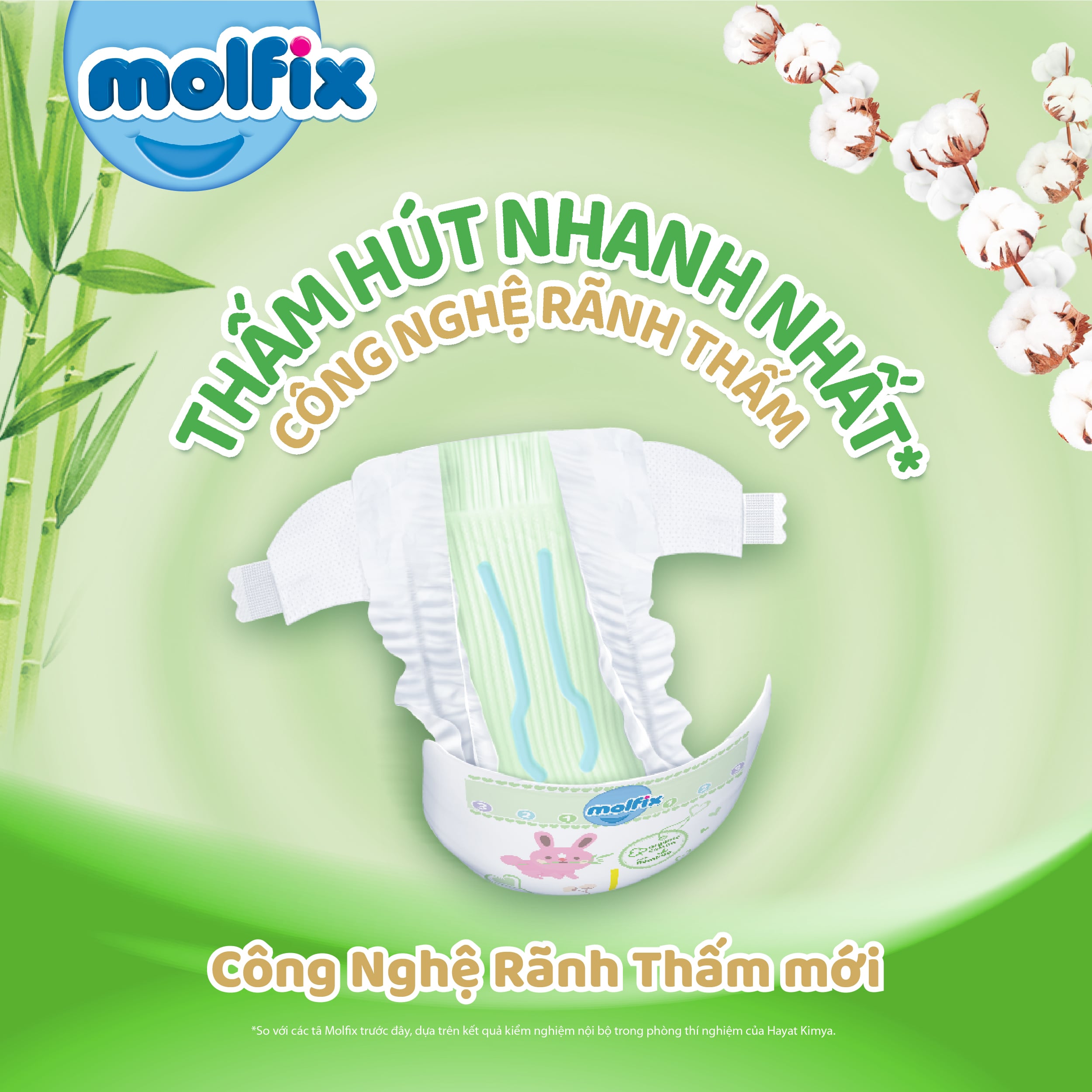 Tã/bỉm dán Molfix Thiên nhiên Jumbo M (6kg - 11kg) - Gói 46+6 miếng