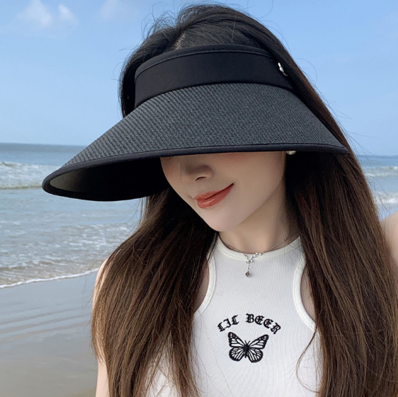Hình ảnh Mũ nửa đầu rộng vành chống nắng chống tia UV tuyệt đối mới, nón nữ nửa đầu phong cách Hàn cao cấp