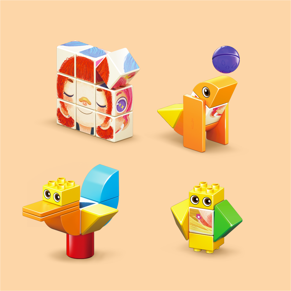 Đồ chơi lắp ráp giáo dục từ tính Logic Alilo Magnetic Building Blocks - Stack & Smile, bộ khối xây dựng từ tính cho trẻ - Hàng chính hãng - An toàn chất lượng quốc tế