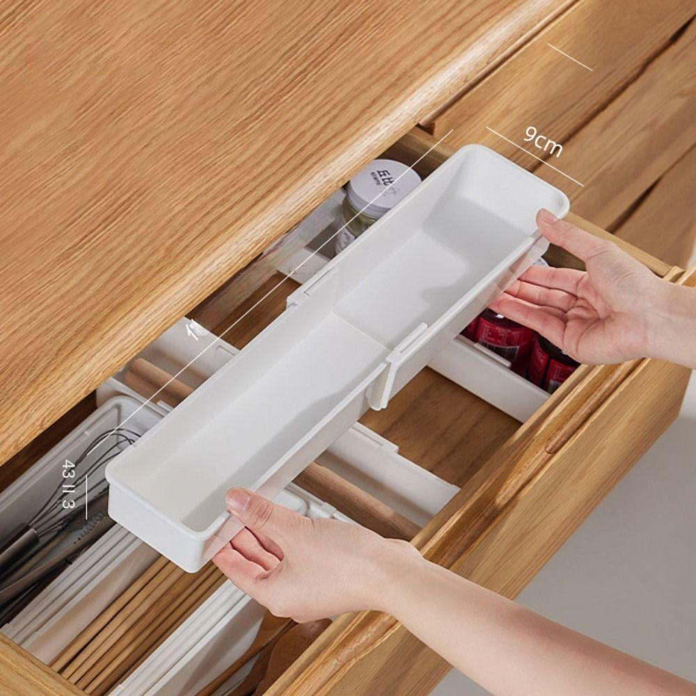 Combo 5 Hộp Chia Ngăn Kéo Nhựa Giúp Ngăn Kéo Sắp Xếp Ngăn Nắp Gọn Gàng Có Thể Tuỳ Chỉnh Kích Thước Chiều Dài Từ 25cm Đến 41.5cm