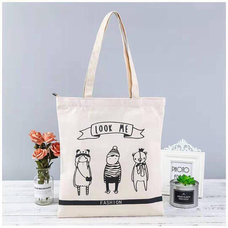 Túi tote vải canvas 3 người Siêu hot tặng quà xinh