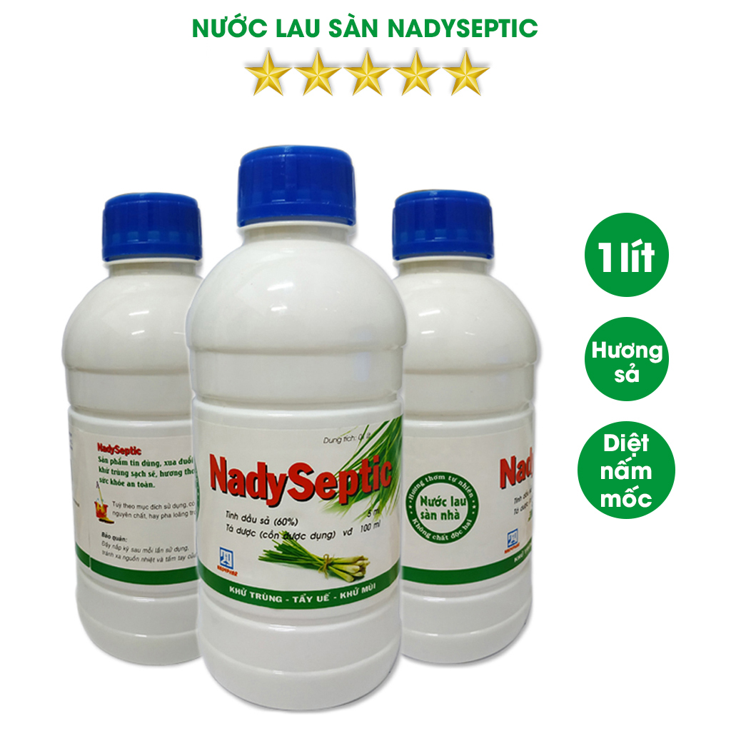 Nước lau sàn tinh dầu sả 100% thiên nhiên NadySeptic xua đuổi muỗi và côn trùng - An toàn với trẻ em