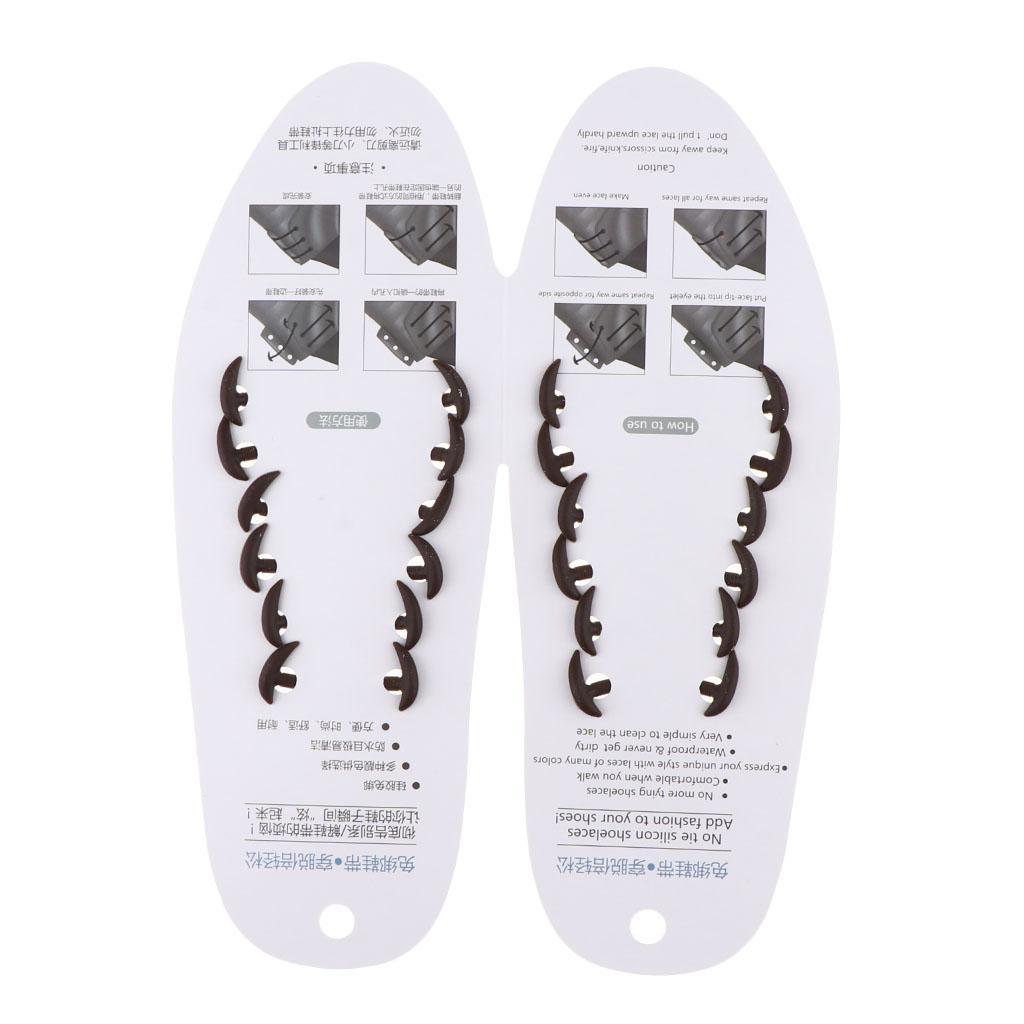 24 Pieces Adults Easy No Tie Shoelaces Elastic Silicone Round Shoe Laces