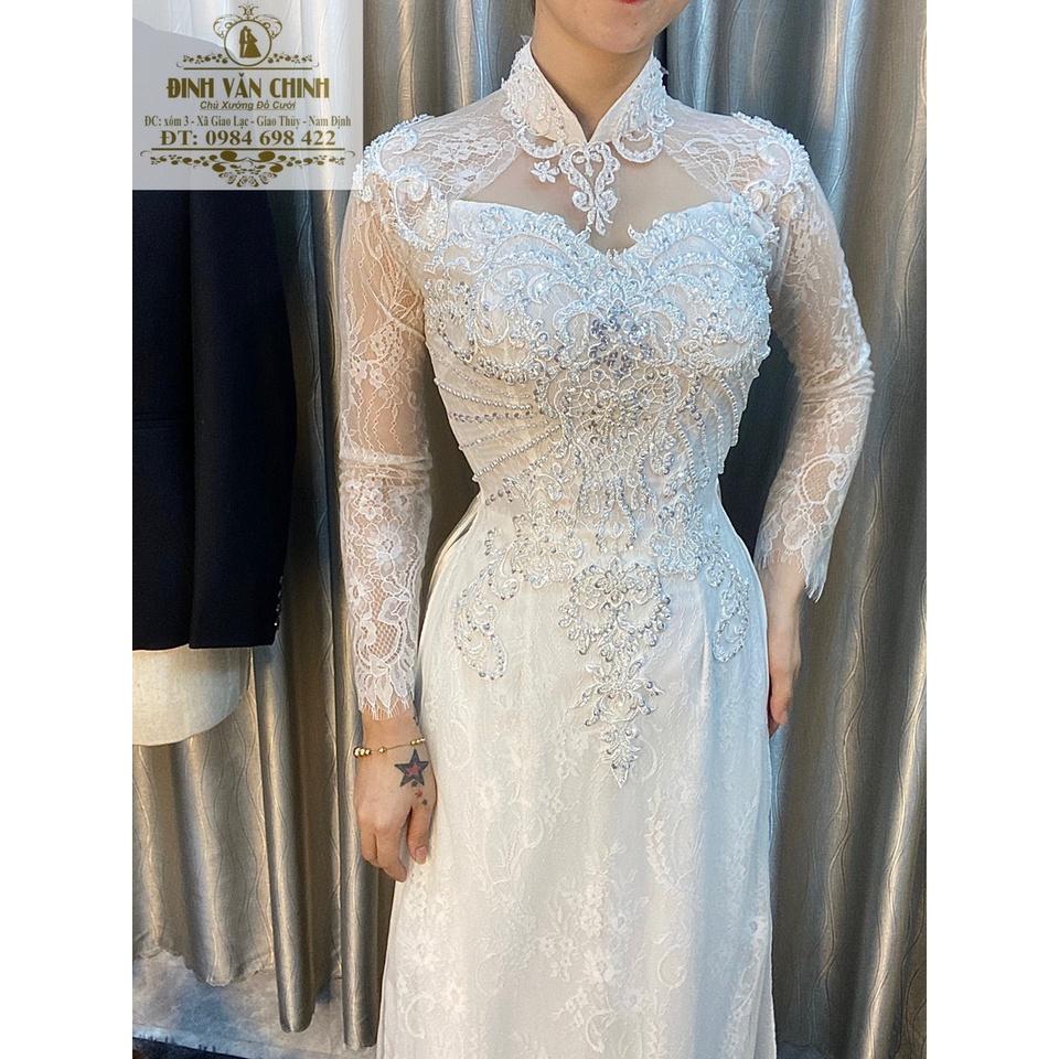 Áo dài cưới renmy trắng_Duy Chinh_ADRM0046_Tông Trắng Tiinh Khôi