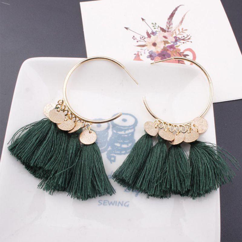 Bông tai tua rua dài cho nữ