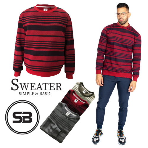 Áo sweater nam Simple &amp; Basic, có dây kéo hông, cá tính, chất nỉ dày dặn, màu đỏ