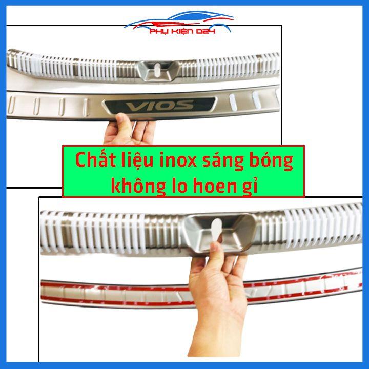 Ốp chống trầy cốp Vios 2019-2020-2021-2022 inox sáng bóng bảo vệ xe chống va đập