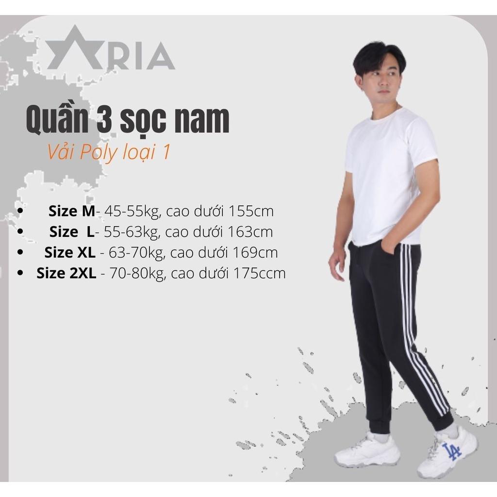 Quần Thể Thao Jogger 3 sọc Nam Nữ Chất vải nỉ Poly co dãn thể thao